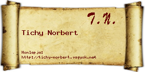 Tichy Norbert névjegykártya